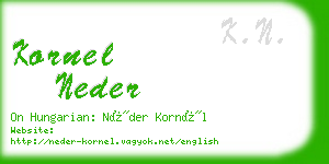 kornel neder business card